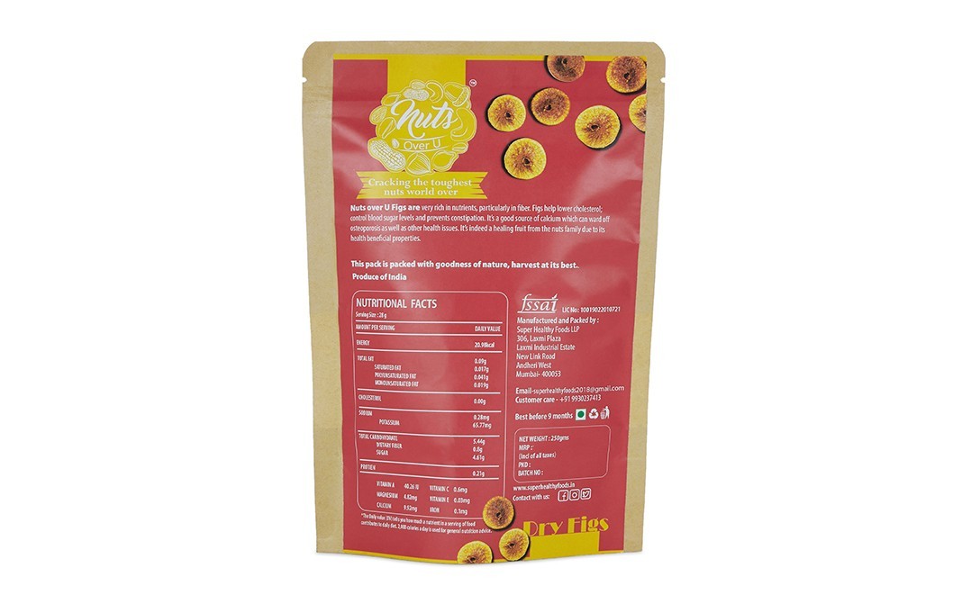 Nuts Over U Dry Figs (Anjeer)    Pack  250 grams